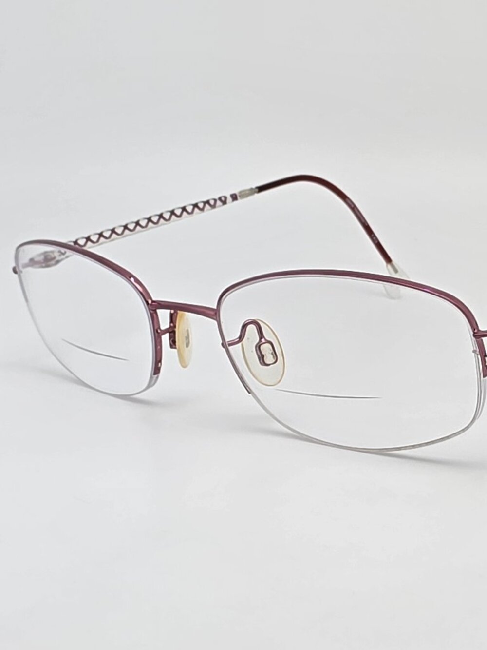 Gloria Vanderbilt Theta 10 073 Purple Burgundy Semi Rimless Eyeglasses Frame